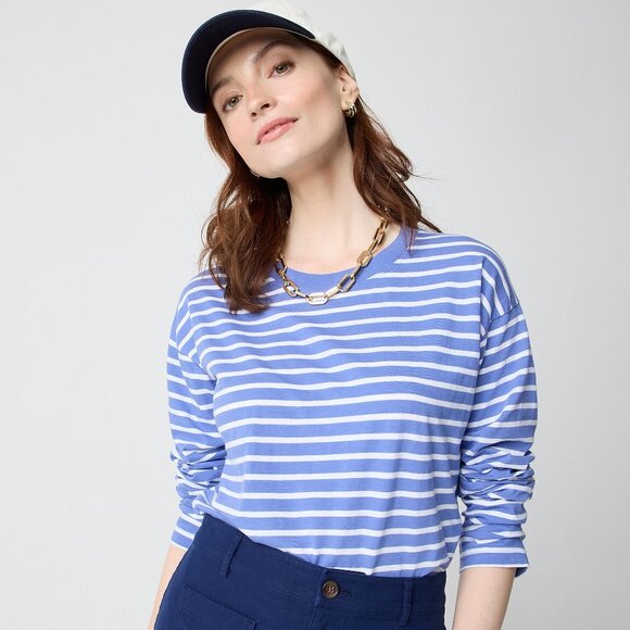 NWT J.Crew Factory Long-sleeve Striped Tee - Picture 2 of 2